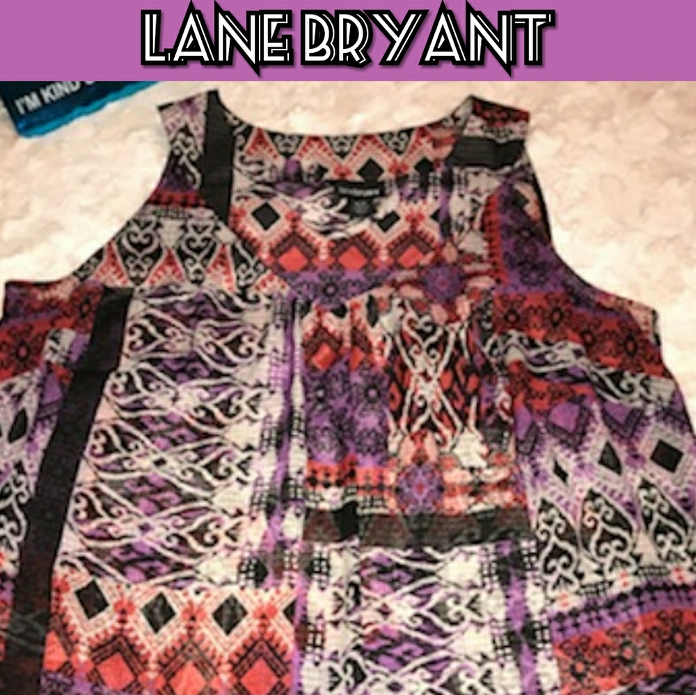 Lane Bryant Multi-Color Sheer Blouse